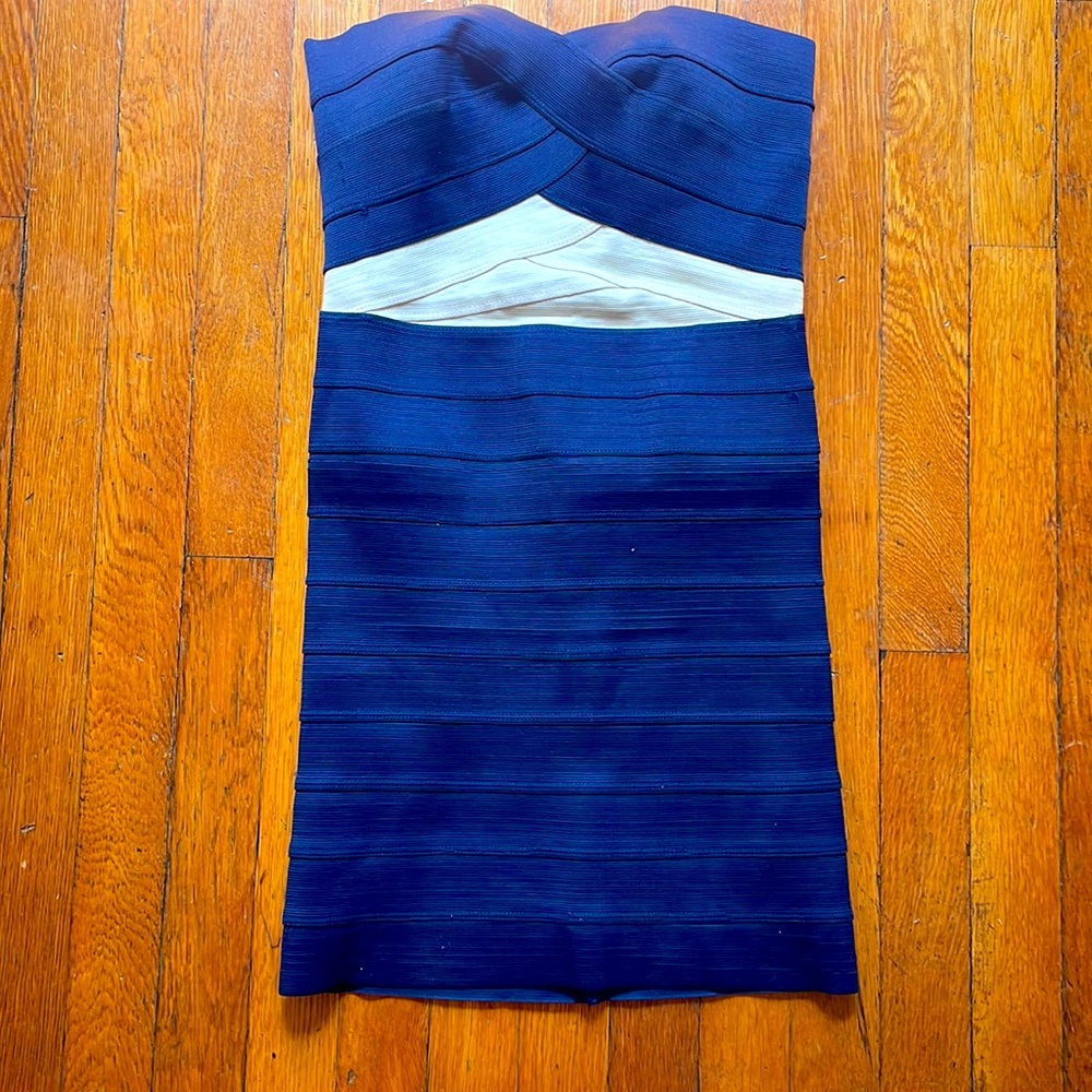 Bandage Blue and White Dress